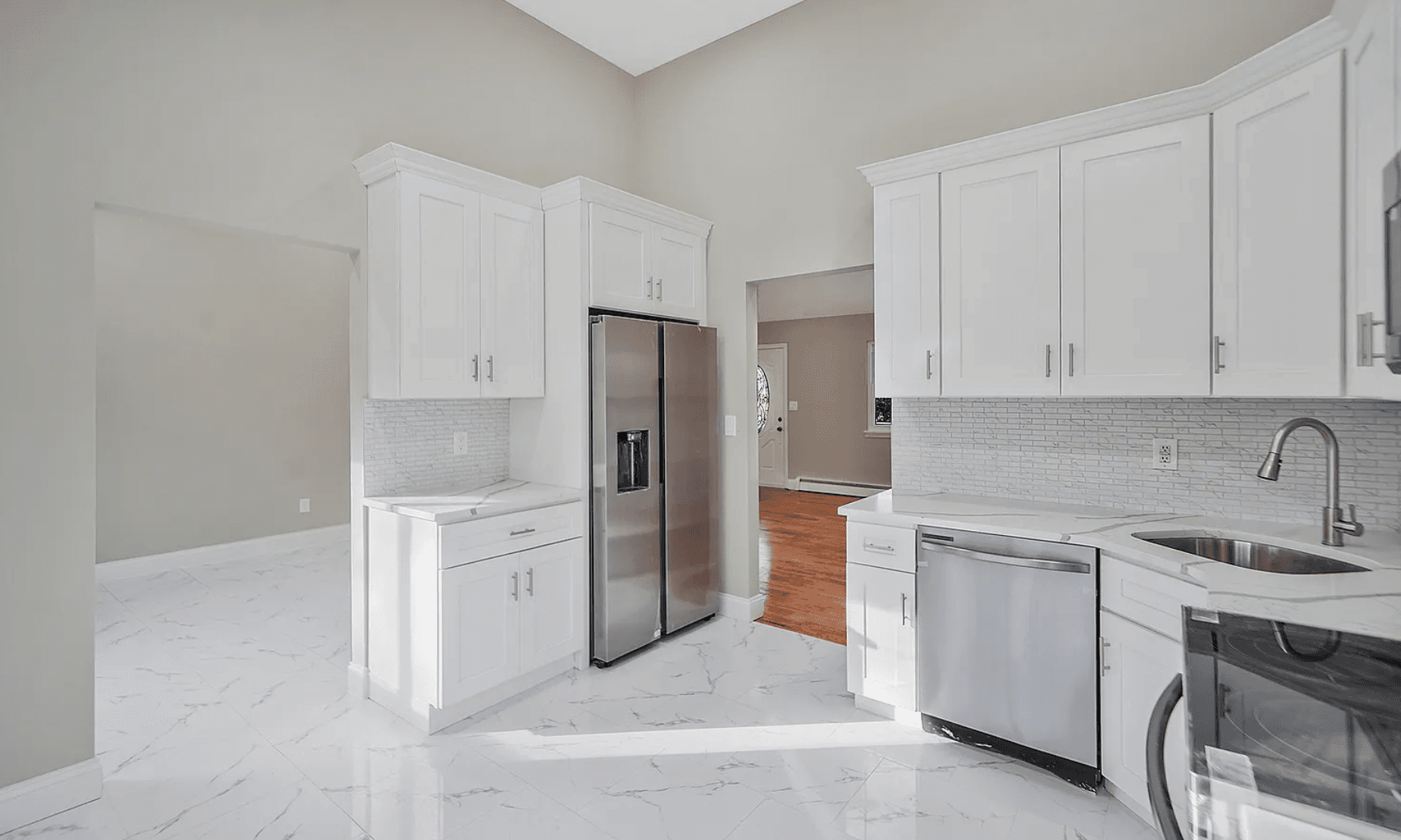 Kitchen after renovation at 14 Clearview, Selden, NY