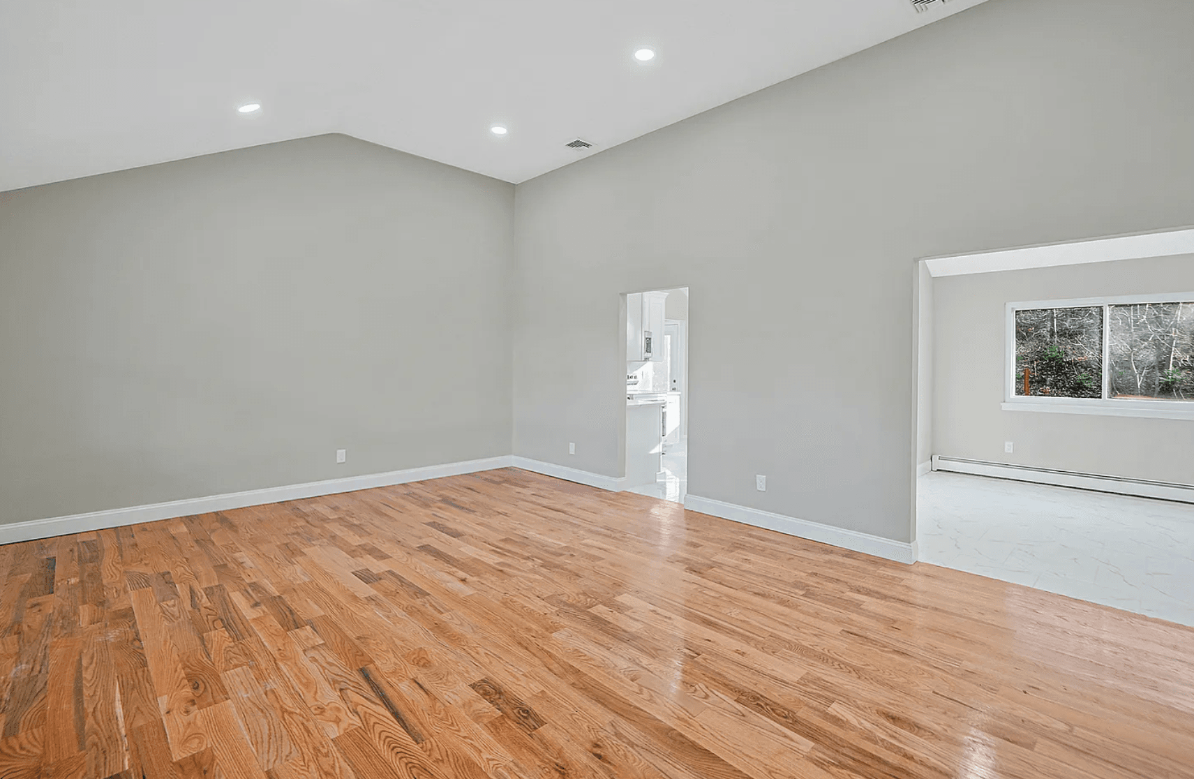 Living room after renovation at 14 Clearview, Selden, NY