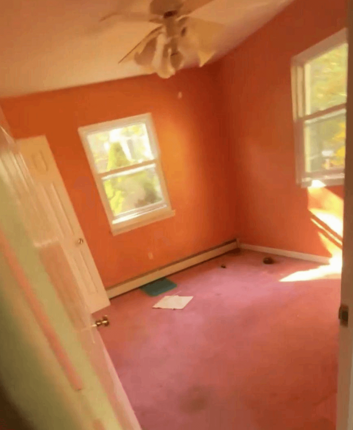 Bedroom before renovation at 14 Clearview, Selden, NY